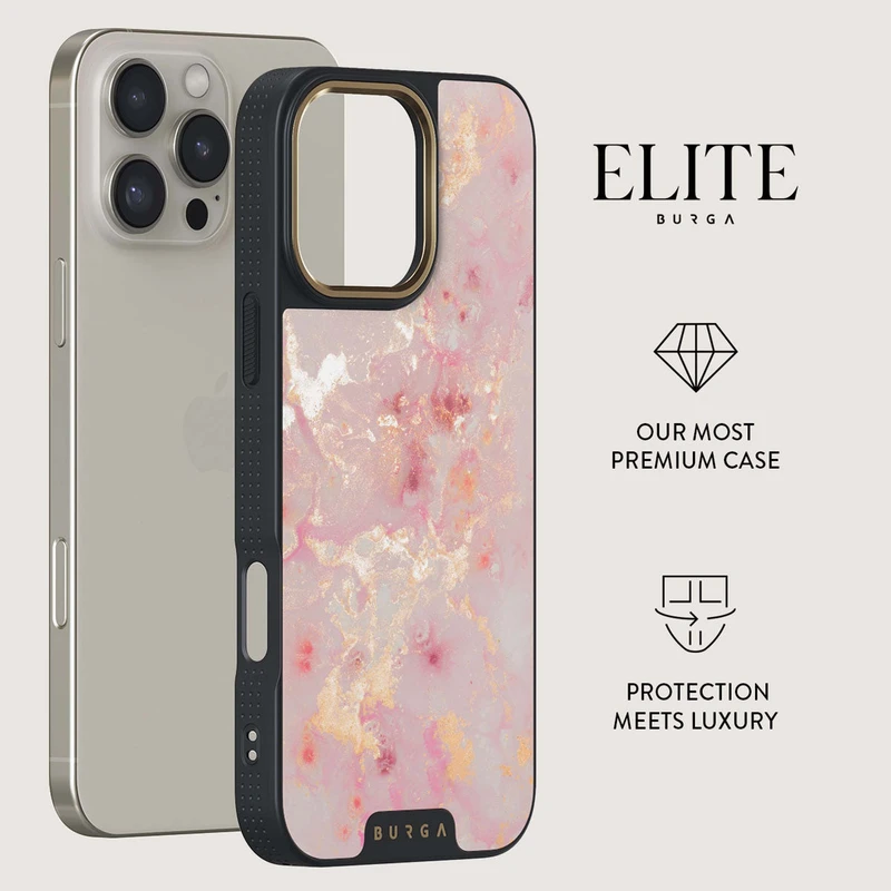 Burga Golden Coral - Apple iPhone 16 Pro Max Suojakuori Elite Magsafe Musta/Kulta - 2937665