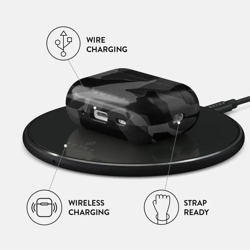 Burga Night Black Camo - Apple AirPods Pro 2 Suojakotelo - 2800484