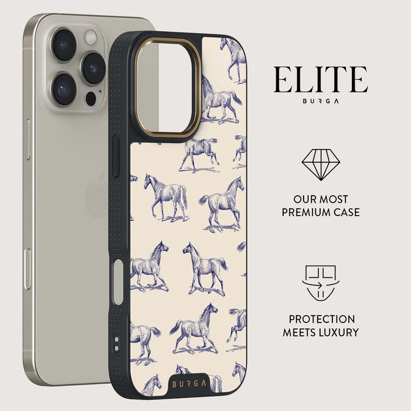 Burga Derby Race - Apple iPhone 16 Pro Max Suojakuori Elite Magsafe Musta/Kulta - 2939489